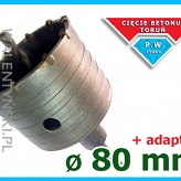 WIERTŁO KORONOWE OTWORNICA Fi 80 + ADAPTER  HEX