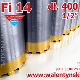 WIERTŁO DIAMENTOWE KORONOWE Fi 14 mm x 400 mm KORONY WIERTNICZE