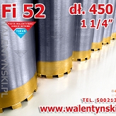 WIERTŁO DIAMENTOWE KORONOWE Fi 50 mm (Fi 52mm) x 450mm