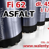 WIERTŁO DIAMENTOWE KORONOWE Fi 60 ( Fi 62 mm mm) x 450mm DO ASFALTU