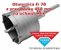 Otwornica Fi 70 z przedłużką 450 mm na HEX