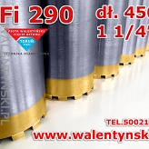 WIERTŁO 290 mm koronowe diamentowe dł. 450 mm do betonu żelbetonu granitu