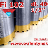 WIERTŁO KORONOWE Fi 102 mm UCHWYT 1/2" dł 400 mm WIERTŁO DIAMENTOWE KORONY WIERTNICZE