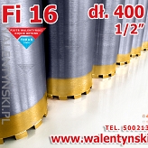 WIERTŁO DIAMENTOWE KORONOWE Fi 16 mm x 400 mm KORONY WIERTNICZE