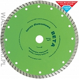 TARCZA DIAMENTOWA BETA Fi 180 / 22,2 MM DO TWARDEGO BETONU I MAT. BUDOWLANYCH, IN CORPORE nr kat. 16040