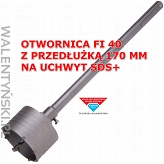 Otwornica Fi 40 z przedłużką 170 mm na SDS+
