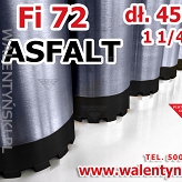 WIERTŁO DO ASFALTU DIAMENTOWE KORONOWE Fi 72 mm x 450 mm